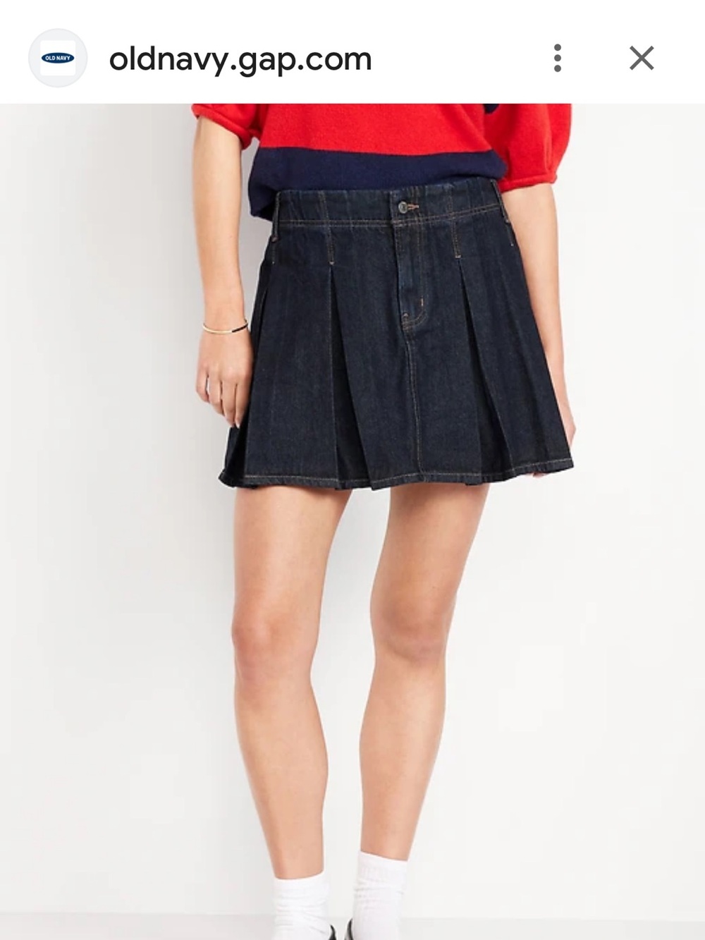 Old Navy Dark Blue Denim Skater Skirt